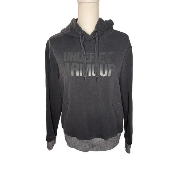 Under Armour Women’s Small Black Spellout Loose Fit‎ Hooded Sweatshirt - Picture 1 of 4